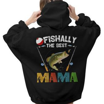 Ofishally The Best Mama Fishing Rod Mommy Funny Mothers Day   Gift For Women Hoodie Words Graphic Back Print Hoodie Gift For Teen Girls Women