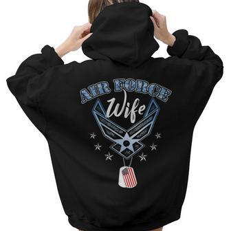 Proud Air Force Wife Us Air Force Military Women Women Hoodie Back Print | Mazezy