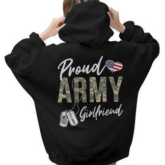 Proud Army Girlfriend Us Army Graduation Girlfriend Women Hoodie Back Print | Mazezy