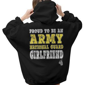 Proud Army National Guard Girlfriend Us Flag Military Couple Military Women Hoodie Back Print | Mazezy