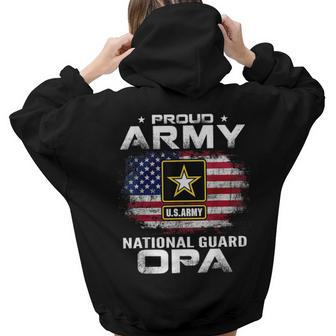 Proud Army National Guard Opa With American Flag Women Hoodie Back Print | Mazezy