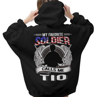 Proud Army Tio My Favorite Soldier Calls Me Tio Uncle Women Hoodie Back Print | Mazezy AU