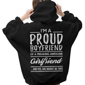 Proud Boyfriend Of A Freaking Awesome Girlfriend T Women Hoodie Back Print | Mazezy