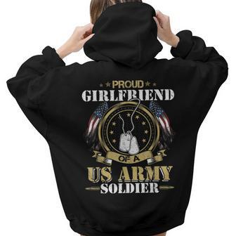 Proud Girlfriend Of A Us Army Soldier Military Pride Pride Month s Women Hoodie Back Print | Mazezy