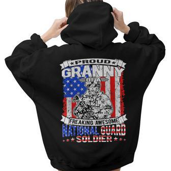 Proud Granny Of A National Guard Soldier Army Grandmother Women Hoodie Back Print | Mazezy