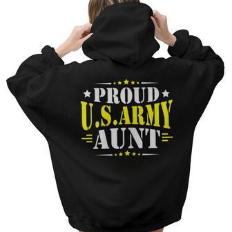 Proud Us Army Aunt I Grew Up With My Hero Women Hoodie Back Print | Mazezy