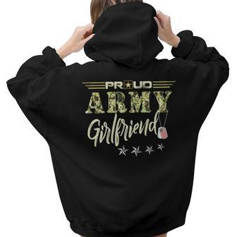 Proud Us Army Girlfriend Camouflage Military Pride Pride Month s Women Hoodie Back Print | Mazezy
