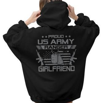 Proud Us Army Ranger Girlfriend Flag American Usa Military Military Women Hoodie Back Print | Mazezy
