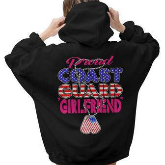 Proud Us Coast Guard Girlfriend Dog Tag Military Lover Military Women Hoodie Back Print | Mazezy