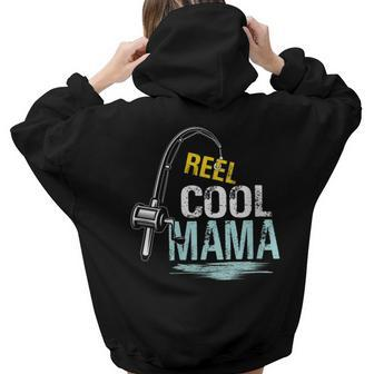 Reel Cool Mama Fishing Fisherman Retro For Women Women Hoodie Back Print | Mazezy
