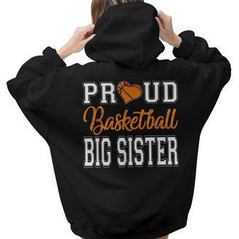 Retro Vintage Proud Basketball Big Sister Women For Sister Women Hoodie Back Print | Mazezy