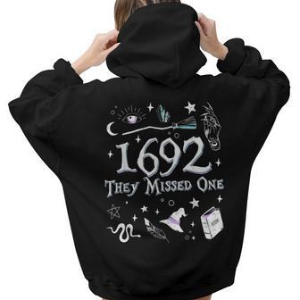 Retro Vintage Witchcarfts Salem 1692 They Missed One Women Hoodie Back Print | Mazezy