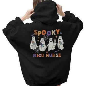 Spooky Nicu Nurse Halloween Boo Crew Intensive Halloween Women Hoodie Back Print | Mazezy