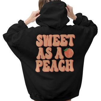 Sweet As A Peach Retro 70S Peachy Summer Fruit Peach Lovers Women Hoodie Back Print | Mazezy
