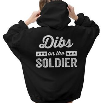 Us Military Wife Girlfriend Dibs On The Soldier Military Women Hoodie Back Print | Mazezy