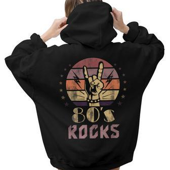 Vintage 80S Rock Bands Eighties 80S Party Retro Music Band 80S Vintage s Women Hoodie Back Print | Mazezy
