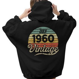 Vintage Sunset 60 Years Old Born In July 1960 60Th Birthday 60Th Birthday Women Hoodie Back Print | Mazezy