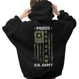 Vintage Usa Camouflage Proud Dad Of An Army Military Women Hoodie Back Print | Mazezy