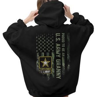 Vintage Usa Camouflage Proud To Be An Us Army Granny Women Hoodie Back Print | Mazezy