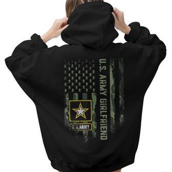 Vintage Usa Camouflage Proud Us Army Military Girlfriend Women Hoodie Back Print | Mazezy