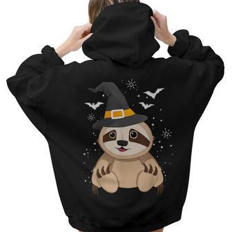 Witch Sloth Halloween Trick Treat Costume Outfit Kids Boys Halloween Women Hoodie Back Print | Mazezy