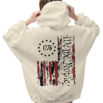 American Flag Patriotic 1776 We The People Usa Print On Back Usa Women Hoodie Back Print | Mazezy CA