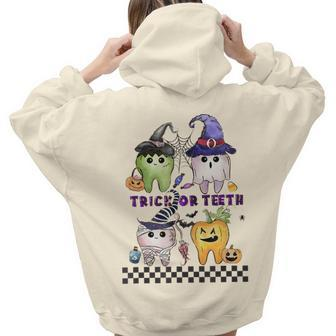 Dentists Halloween Trick Or Th Spooky Th Witches Women Hoodie Back Print | Mazezy