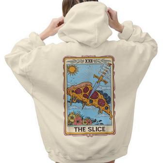 Floral The Slice Tarot Card Pizza Fast Food Vintage Women Hoodie Back Print | Mazezy UK