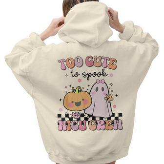 Nicu Nurse Halloween Retro Too Cute To Spook Nicu Crew Women Hoodie Back Print | Mazezy