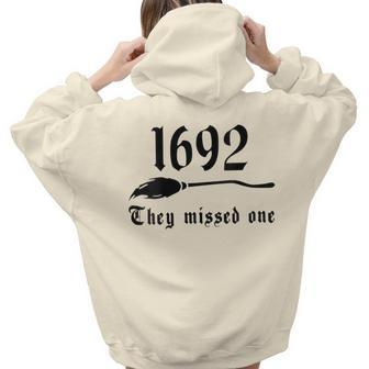Vintage Salem Witches 1692 They Missed One Halloween Women Hoodie Back Print | Mazezy