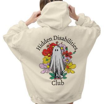 Hidden Disability Club Disability Awareness Spooky Floral Women Hoodie Back Print | Mazezy