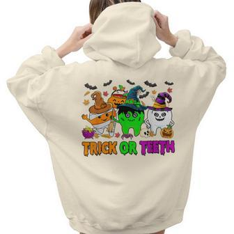 Spooky Dentist Halloween Trick Or Th Dental Assistant Women Hoodie Back Print | Mazezy