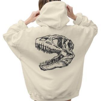 T-Rex Skull Skeleton Dino Bones Fossil Dinosaur Women Hoodie Back Print | Mazezy