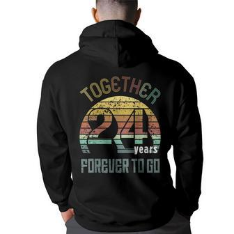 24Th Years Wedding Anniversary Gifts For Couples Matching Back Print Hoodie | Mazezy