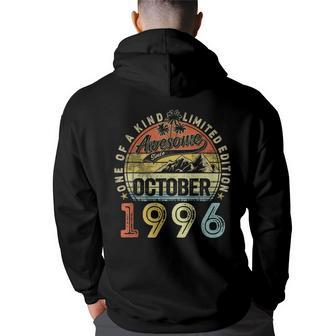 27 Years Old Awesome Since October 1996 27Th Birthday Hoodie Back Print - Thegiftio UK