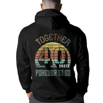 40Th Years Wedding Anniversary Gifts For Couples Matching 40 Back Print Hoodie | Mazezy
