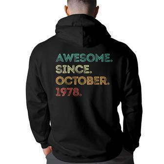 45 Years Old Awesome Since October 1978 45Th Birthday Hoodie Back Print - Thegiftio UK