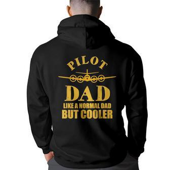 Airplane Flying Pilot Aircraft Aviation Father Dad Cool Funny Gifts For Dad Back Print Hoodie | Mazezy CA