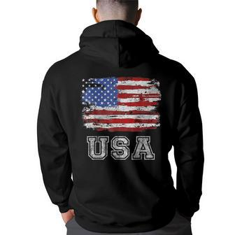 American Flag Usa United States Of America Us 4Th Of July Usa Funny Gifts Back Print Hoodie | Mazezy