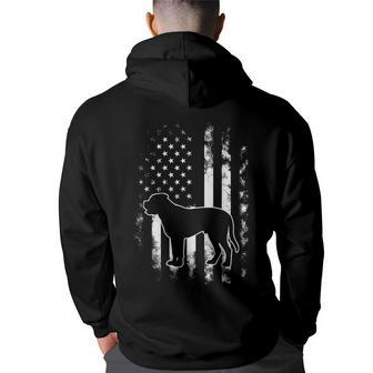 American Us Flag Bull Mastiff Hoodie Back Print | Mazezy