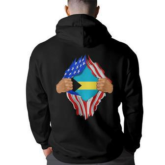Bahamian Blood Inside Me | The Bahamas Flag Gift Bahamas Funny Gifts Back Print Hoodie | Mazezy