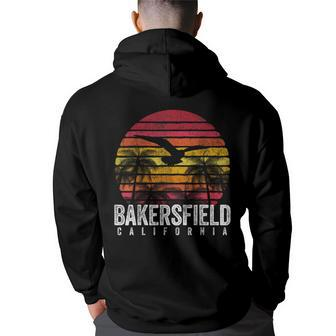 Bakersfield California Ca Vintage Retro Distressed Gift California Gifts And Merchandise Funny Gifts Back Print Hoodie | Mazezy