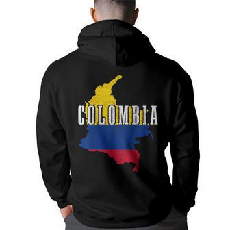 Colombia Map Pride Colombian Flag Hoodie Back Print - Monsterry