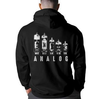 Cool Analog Vacuum Tubes Gift | Funny Electron Valve Lover Back Print Hoodie | Mazezy