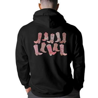 Cowgirl Boots Pink Country Bride Boots Booze Back Print Hoodie | Mazezy