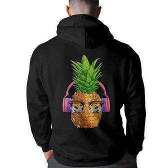 Dabbing Pineapple Vacay Mode Funny Family Vacation Beach Family Vacation Funny Designs Funny Gifts Back Print Hoodie | Mazezy