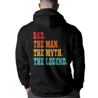 Dad The Man The Myth The Legend Father Hoodie Back Print - Thegiftio UK