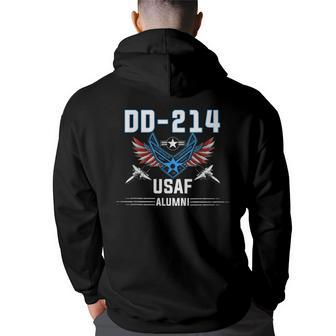 Dd-214 Us Air Force Alumni Us Flag Usaf Proud Air Force Back Print Hoodie - Thegiftio UK