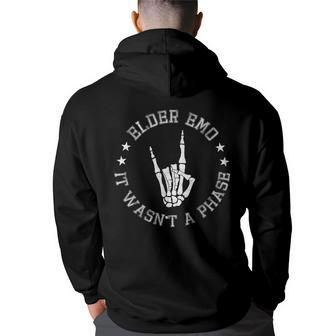 Elder Emo It Was Never A Phase For Old Fans Of Emo Music Back Print Hoodie - Thegiftio UK