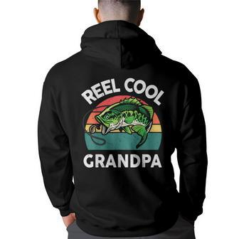 Fathers Day Gift Reel Cool Grandpa Dad Papa Pop-Pop Fishing Back Print Hoodie - Thegiftio UK
